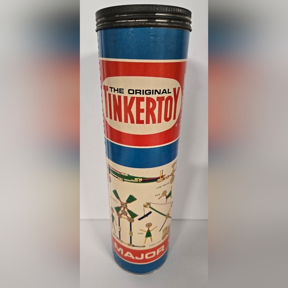 The Original Tinkertoy 1971 Major Vintage All Pieces Included ! - Picture 1 of 11